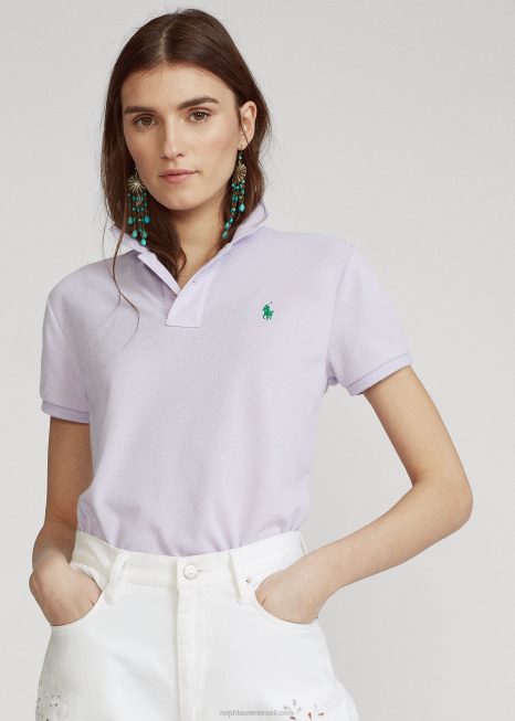 o polo terrestre BD6J3327 mulheres Ralph Lauren violeta pastel