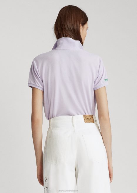 o polo terrestre BD6J3327 mulheres Ralph Lauren violeta pastel