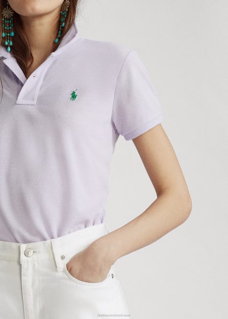 o polo terrestre BD6J3327 mulheres Ralph Lauren violeta pastel