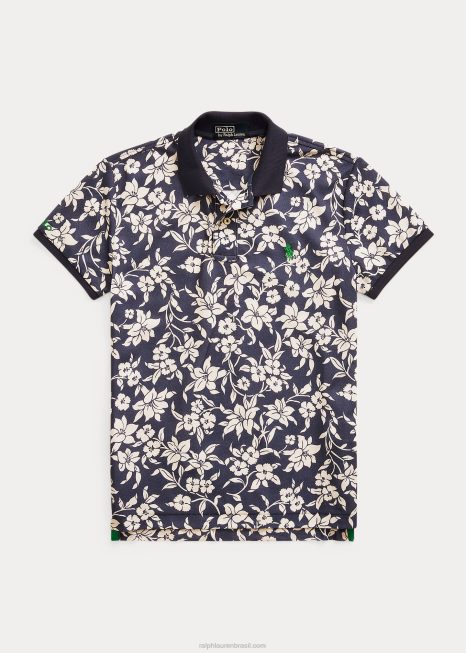 o polo terrestre BD6J3351 mulheres Ralph Lauren floral marinho/creme