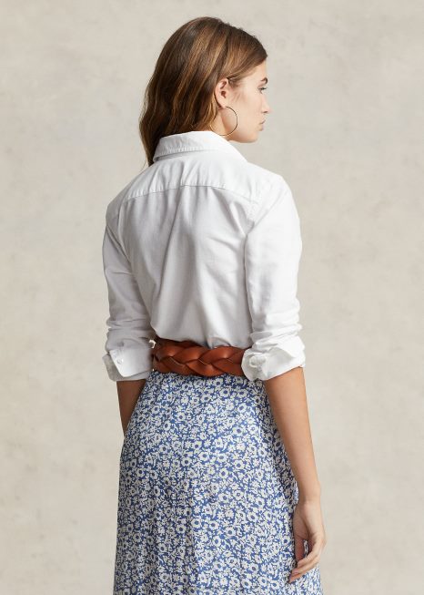 camisa clássica oxford BD6J3147 mulheres Ralph Lauren branco