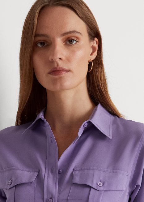 camisa crepe BD6J4877 mulheres Ralph Lauren