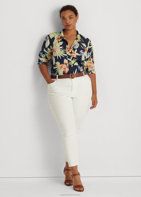 camisa crepe floral BD6J4795 mulheres Ralph Lauren