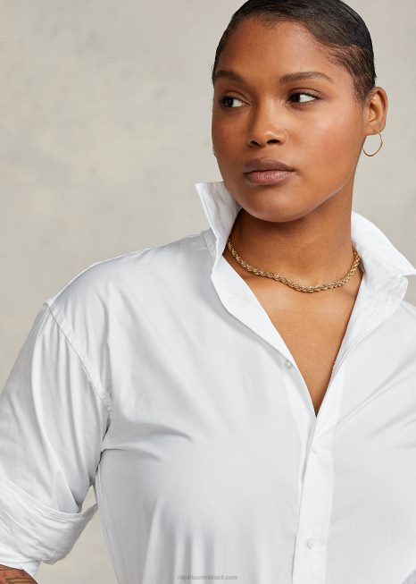 camisa de algodão BD6J3341 mulheres Ralph Lauren branco