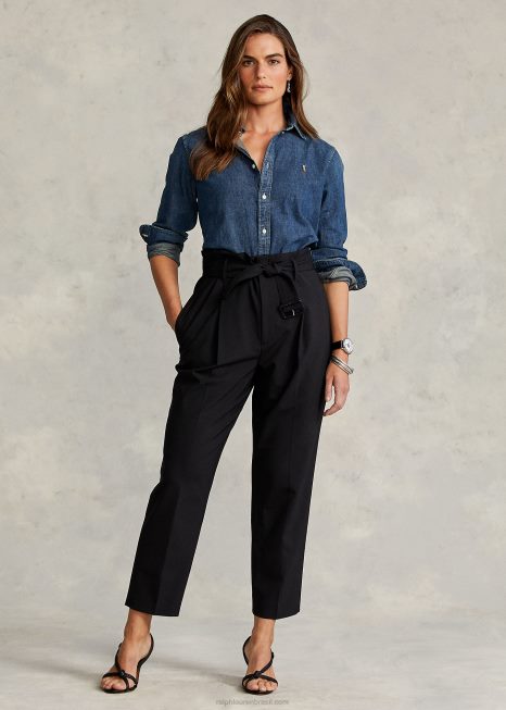 camisa jeans custom fit BD6J4754 mulheres Ralph Lauren