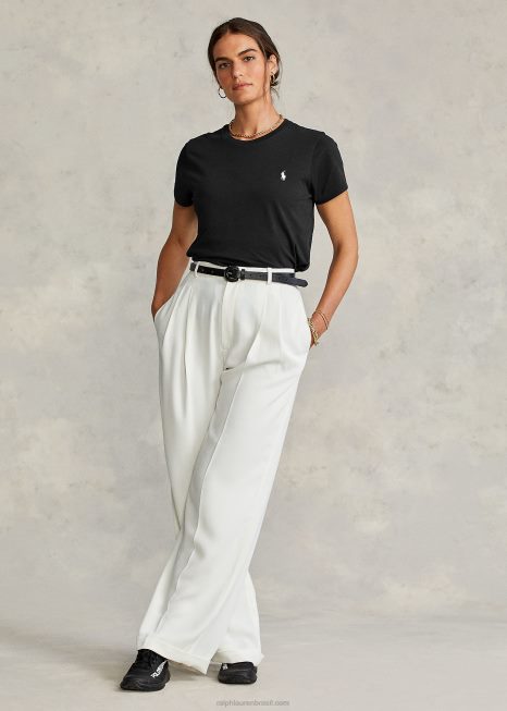 camiseta de algodão BD6J4749 mulheres Ralph Lauren preto