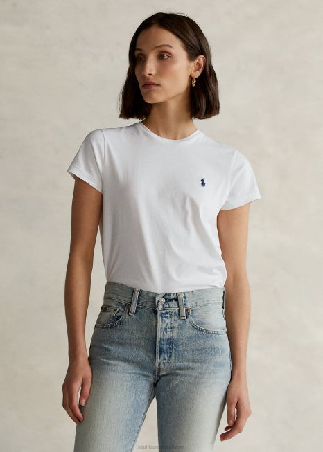 camiseta de algodão BD6J4750 mulheres Ralph Lauren branco