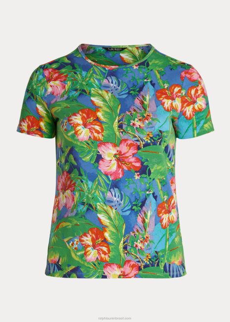 camiseta de algodão stretch floral BD6J4529 mulheres Ralph Lauren