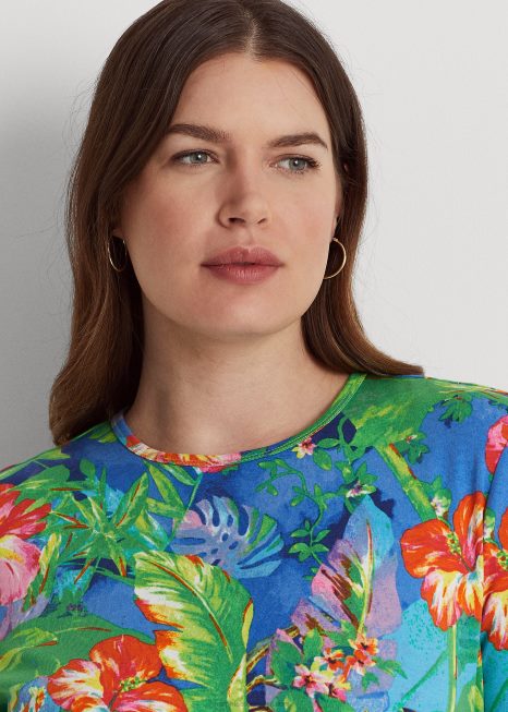 camiseta de algodão stretch floral BD6J4529 mulheres Ralph Lauren
