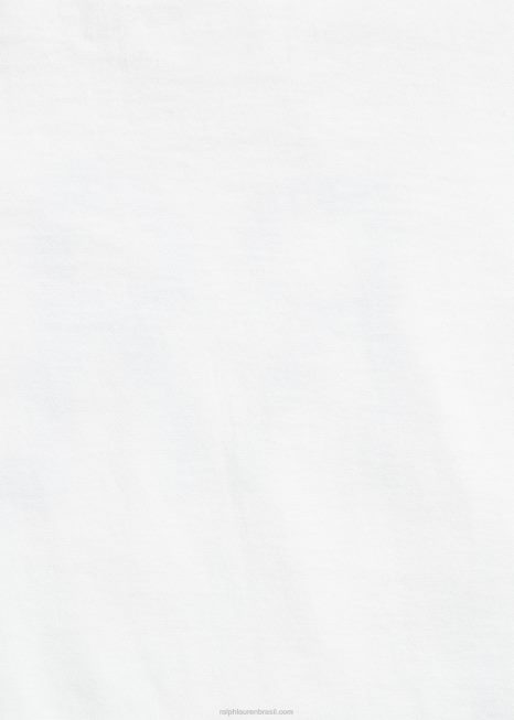 camiseta de jérsei de algodão com logotipo BD6J3679 mulheres Ralph Lauren branco