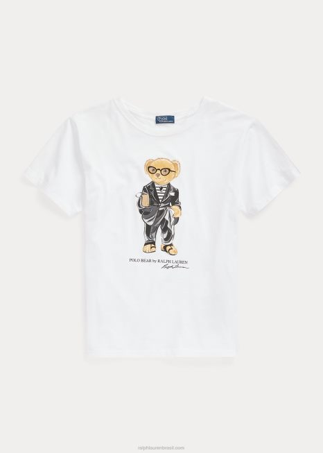 camiseta de jérsei de urso polo BD6J2939 mulheres Ralph Lauren branco