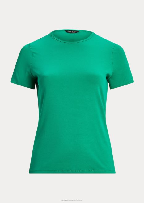 camiseta mistura de algodão BD6J4530 mulheres Ralph Lauren folha de palmeira