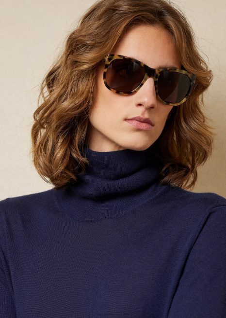 gola alta caxemira BD6J3529 mulheres Ralph Lauren luxo marinho