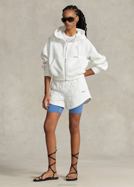 moletom com capuz de manga dolman com zíper completo BD6J3123 mulheres Ralph Lauren papel branco