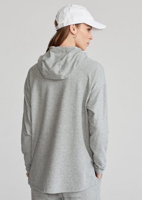 moletom com capuz de performance BD6J3768 mulheres Ralph Lauren urze cinza claro