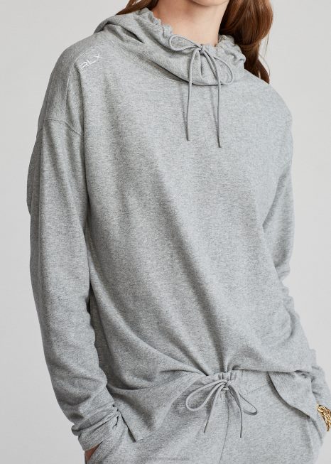 moletom com capuz de performance BD6J3768 mulheres Ralph Lauren urze cinza claro