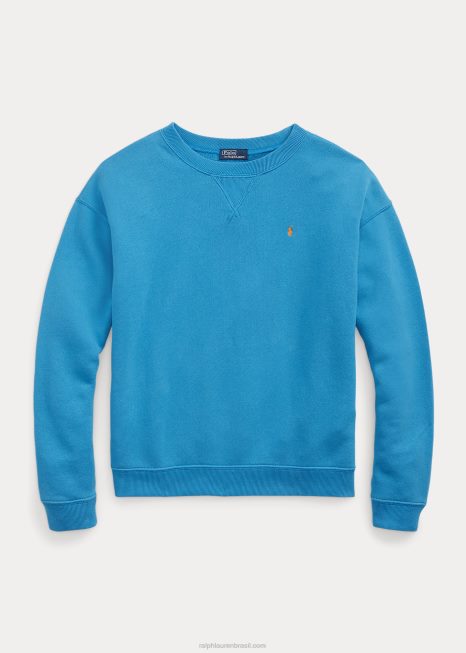 pulôver de lã com gola redonda BD6J9098 mulheres Ralph Lauren geleira turquesa