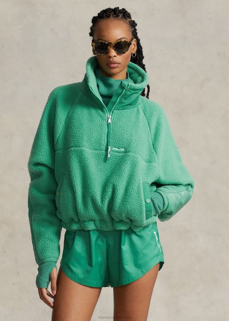 pulôver de lã de pêlo alto com acabamento em ripstop BD6J3107 mulheres Ralph Lauren jangada verde
