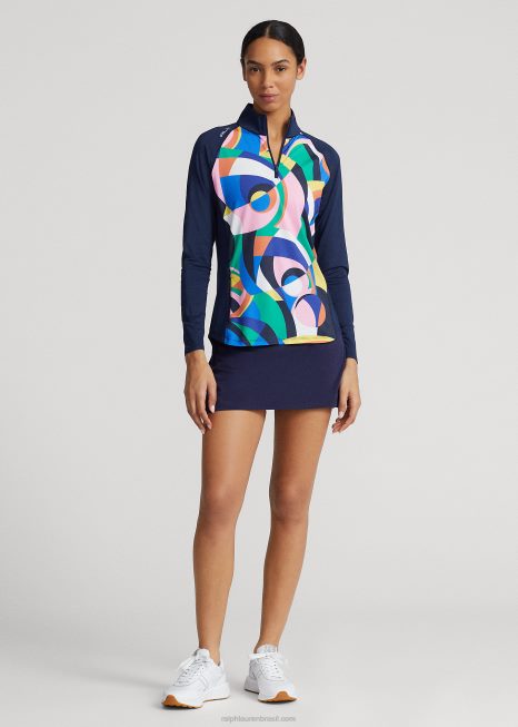 pulôver de zíper de impressão BD6J3717 mulheres Ralph Lauren riviera resumo