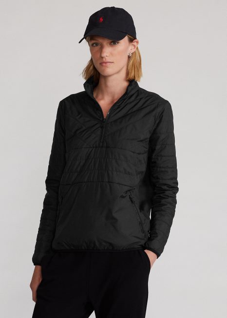 pulôver híbrido com um quarto de zíper BD6J3767 mulheres Ralph Lauren preto