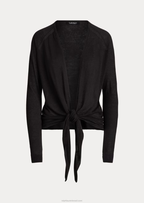 suéter de linho BD6J4336 mulheres Ralph Lauren preto