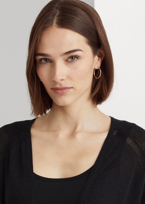 suéter de linho BD6J4336 mulheres Ralph Lauren preto