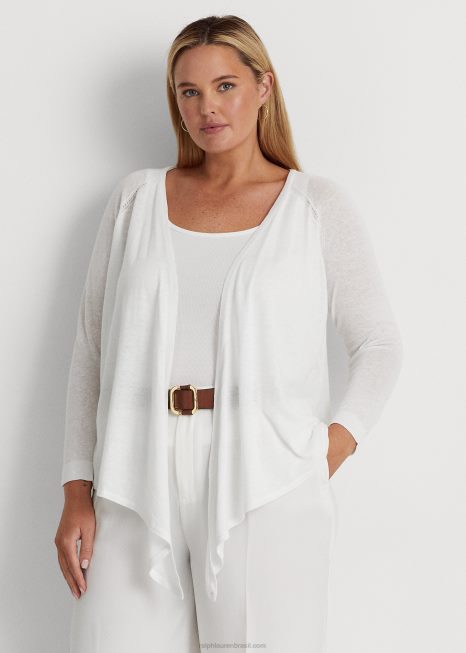 suéter de linho BD6J4550 mulheres Ralph Lauren branco