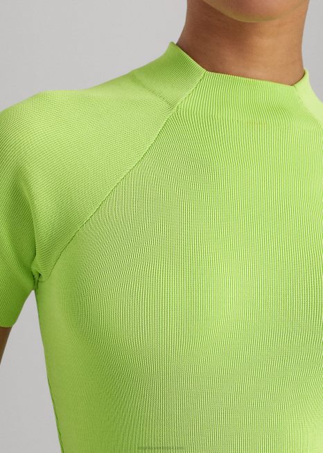 suéter manga curta mockneck BD6J3898 mulheres Ralph Lauren cal elétrica