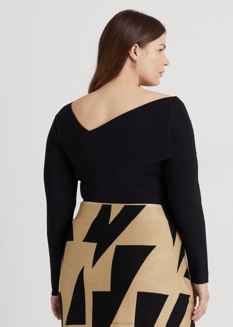 suéter manga longa assimétrico BD6J4781 mulheres Ralph Lauren