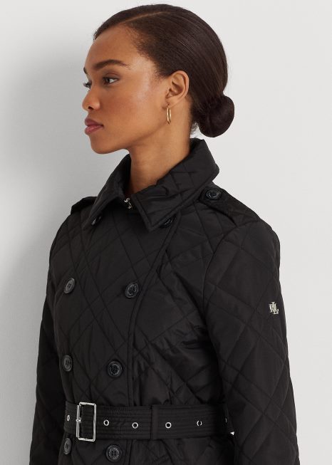 casaco acolchoado diamante com cinto BD6J4129 mulheres Ralph Lauren preto