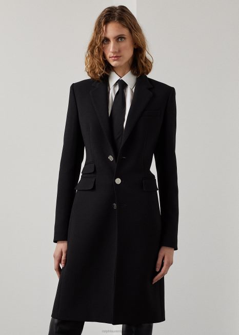 casaco crepe de lã parker BD6J9332 mulheres Ralph Lauren preto