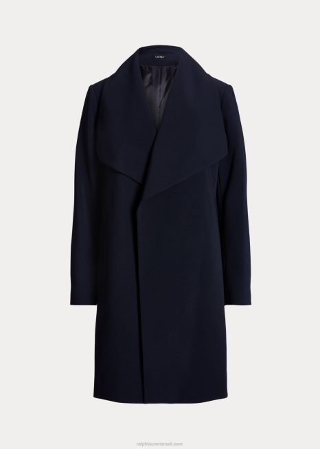 casaco de crepe BD6J4124 mulheres Ralph Lauren azul marinho