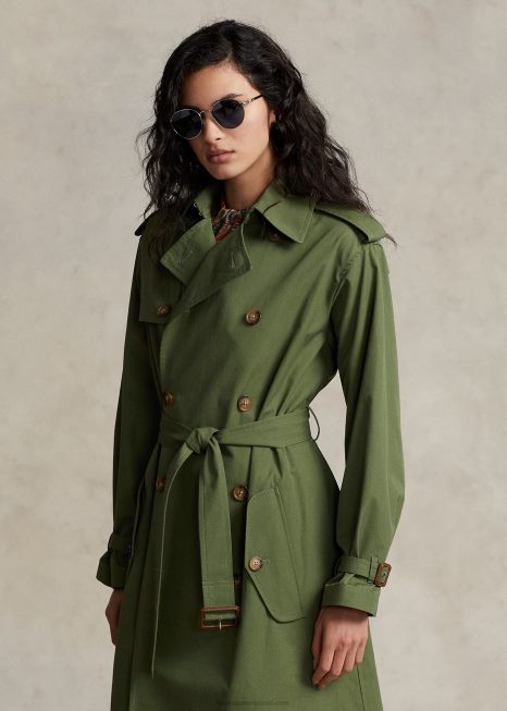 casaco de popeline BD6J9201 mulheres Ralph Lauren copa oliveira