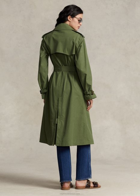 casaco de popeline BD6J9201 mulheres Ralph Lauren copa oliveira