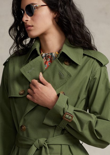 casaco de popeline BD6J9201 mulheres Ralph Lauren copa oliveira