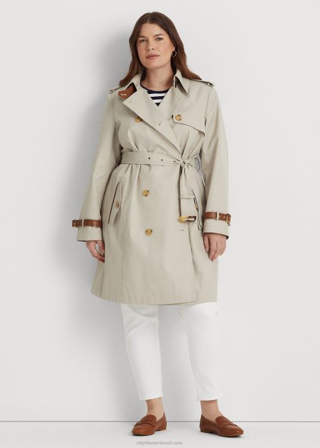 sobretudo com cinto BD6J4708 mulheres Ralph Lauren creme de tom
