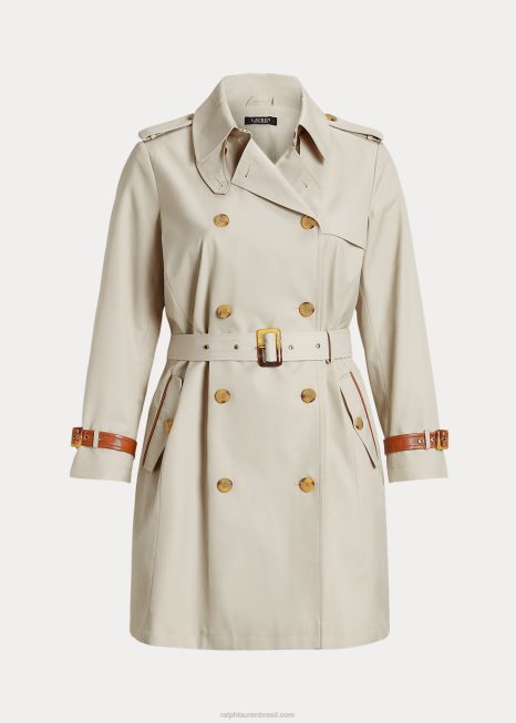 sobretudo com cinto BD6J4708 mulheres Ralph Lauren creme de tom