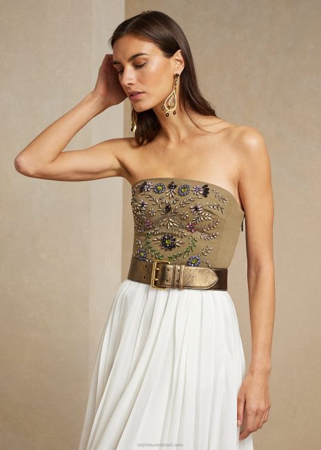 bustiê de algodão enfeitado cailin BD6J9302 mulheres Ralph Lauren líquen verde