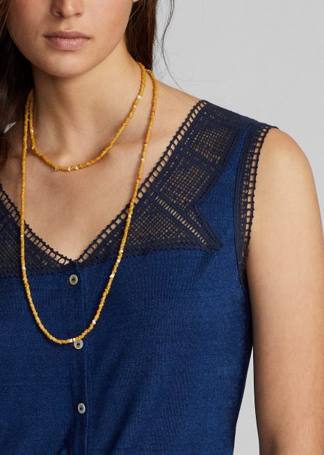 camisola de crochê BD6J3639 mulheres Ralph Lauren índigo