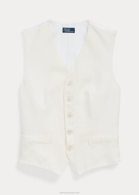 colete frontal de linho BD6J2914 mulheres Ralph Lauren