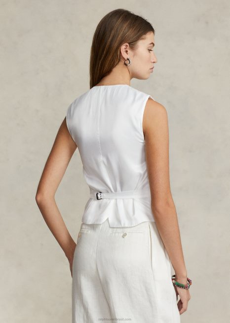 colete frontal de linho BD6J2914 mulheres Ralph Lauren