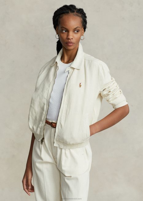 blusão de linho BD6J2933 mulheres Ralph Lauren concha