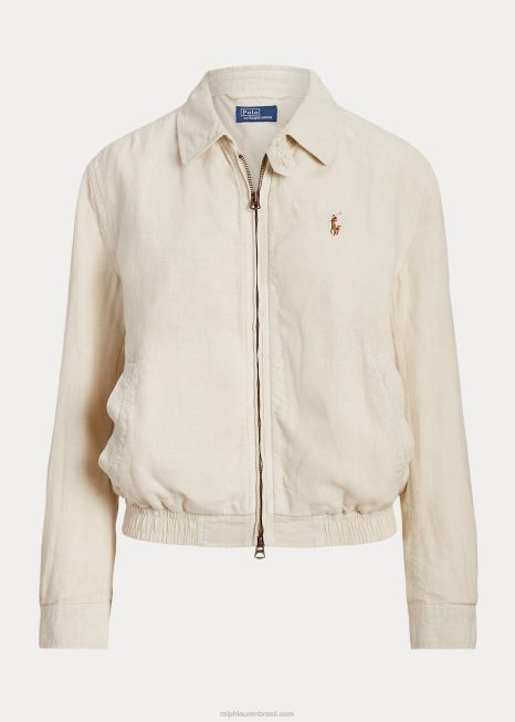 blusão de linho BD6J2933 mulheres Ralph Lauren concha