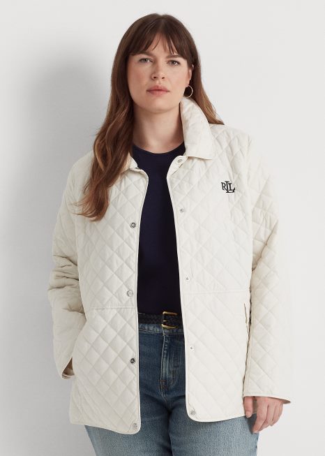 jaqueta acolchoada diamante BD6J4705 mulheres Ralph Lauren branco