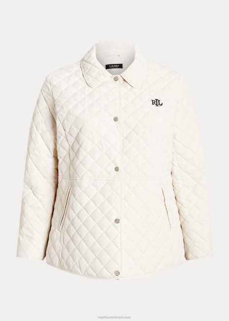 jaqueta acolchoada diamante BD6J4705 mulheres Ralph Lauren branco