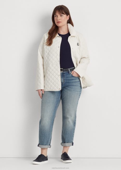 jaqueta acolchoada diamante BD6J4705 mulheres Ralph Lauren branco
