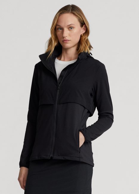 jaqueta com capuz hibrida BD6J3742 mulheres Ralph Lauren preto