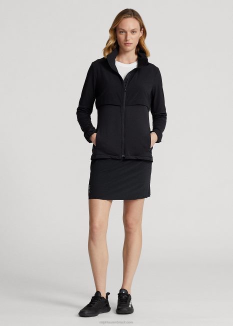 jaqueta com capuz hibrida BD6J3742 mulheres Ralph Lauren preto