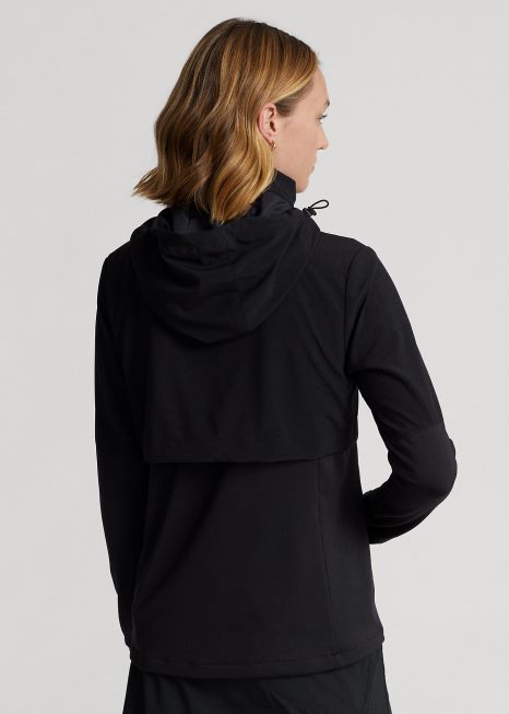 jaqueta com capuz hibrida BD6J3742 mulheres Ralph Lauren preto
