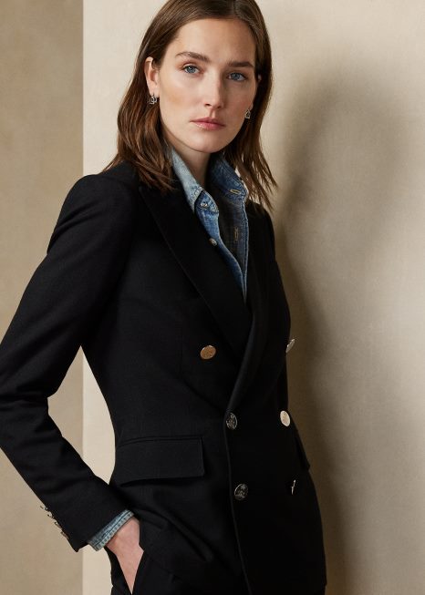 jaqueta de caxemira camden BD6J3453 mulheres Ralph Lauren preto